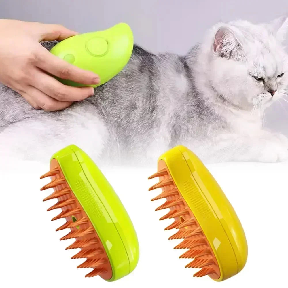 Brosse Vapeur 3-en-1 pour Chiens & Chats – Démêlage, Massage & Nettoyage des Poils