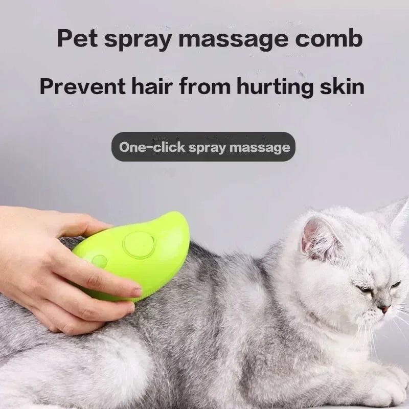 Brosse Vapeur 3-en-1 pour Chiens & Chats – Démêlage, Massage & Nettoyage des Poils