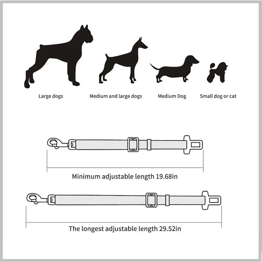 Ceinture de Sécurité Réglable pour Chiens et Chats – Sécurise Vos Animaux en Voiture 🚗🐶🐱