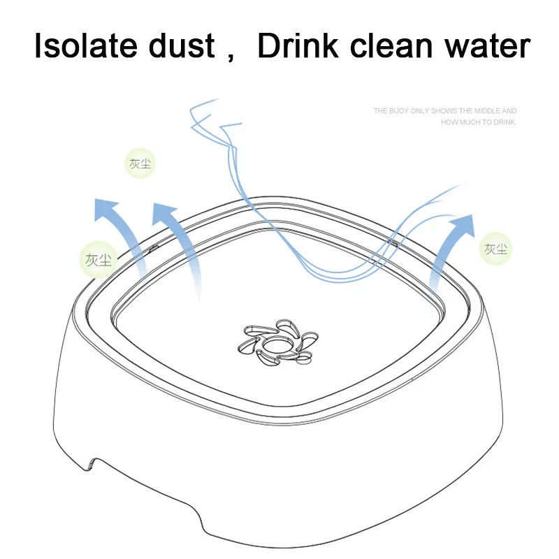 Gamelle d’Eau Anti-Éclaboussures pour Chien et Chat – Système Flottant & Anti-Mouillage