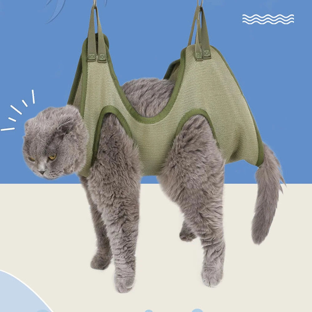 Hamac de Toilettage pour Chats et Chiens – Maintien Sécurisé, Respirant & Confortable, Idéal Coupe-Griffes & Soin