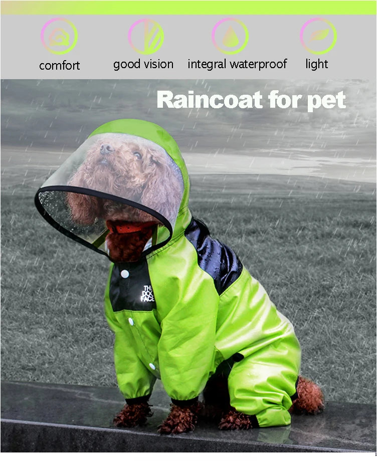 Imperméable pour Chiens – Léger, Confortable & Étanche avec Capuche Transparente