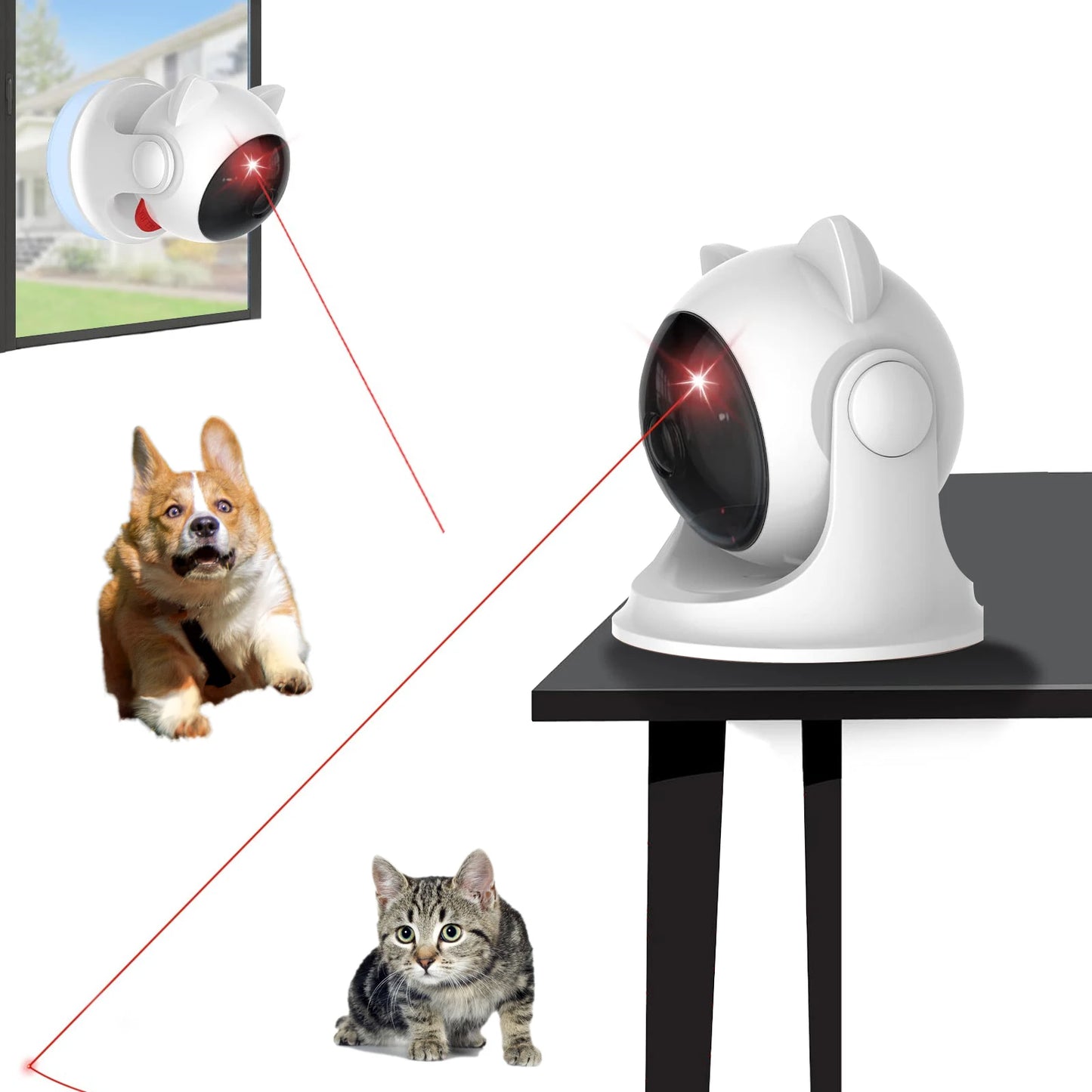 Jouet Laser Interactif pour Chat – Automatique, Silencieux & Rechargeable avec 3 Modes de Vitesse