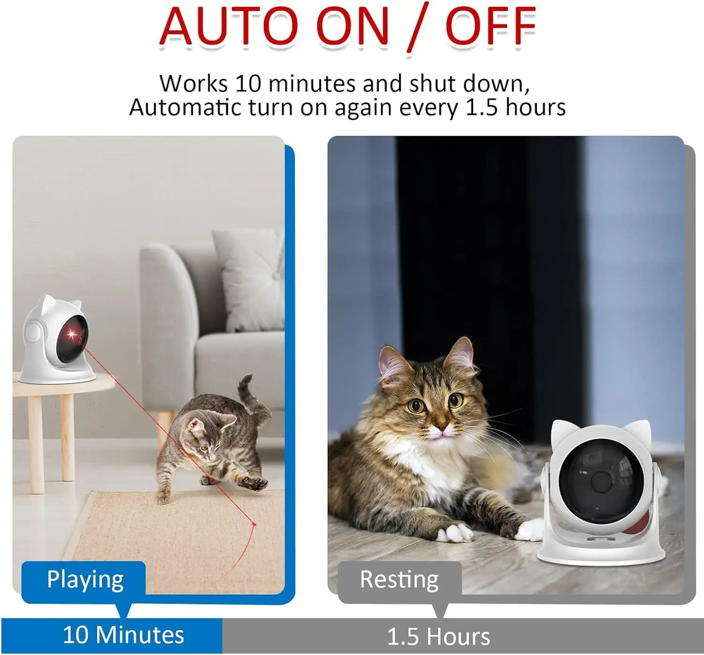 Jouet Laser Interactif pour Chat – Automatique, Silencieux & Rechargeable avec 3 Modes de Vitesse