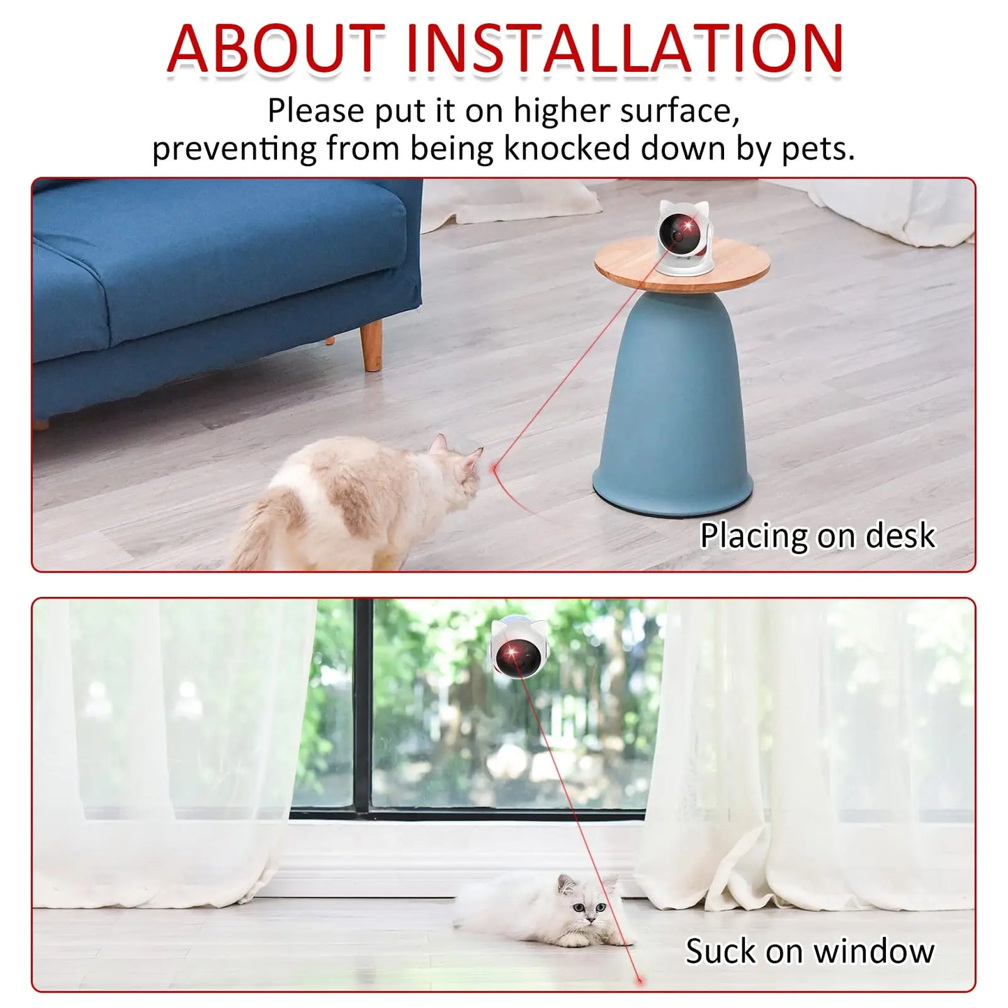 Jouet Laser Interactif pour Chat – Automatique, Silencieux & Rechargeable avec 3 Modes de Vitesse