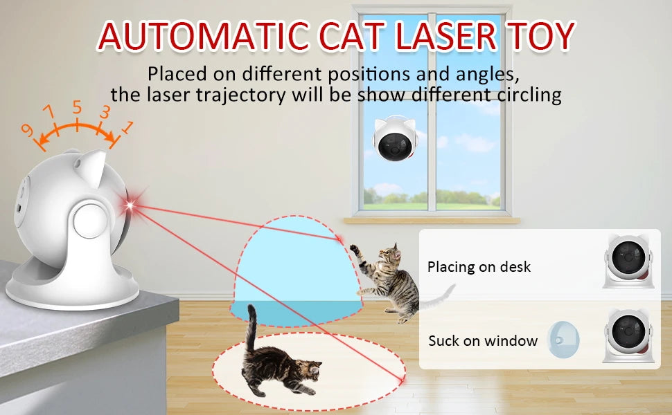 Jouet Laser Interactif pour Chat – Automatique, Silencieux & Rechargeable avec 3 Modes de Vitesse