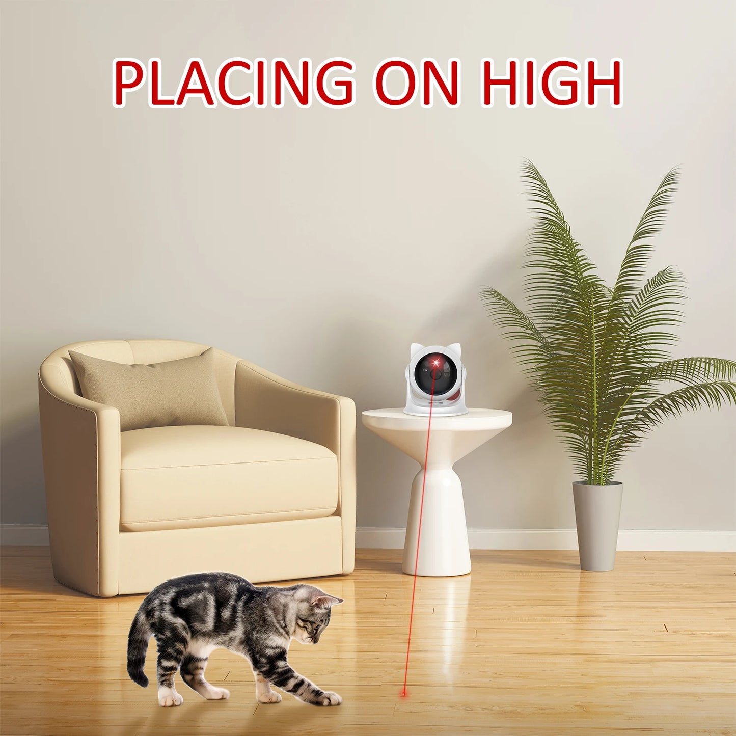 Jouet Laser Interactif pour Chat – Automatique, Silencieux & Rechargeable avec 3 Modes de Vitesse