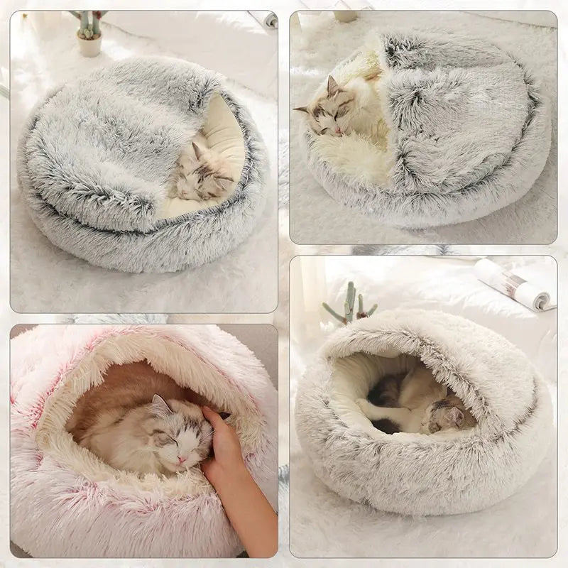 Cat Bed Pet Mattress Warm Soft Plush Pet Bed with Round Cat