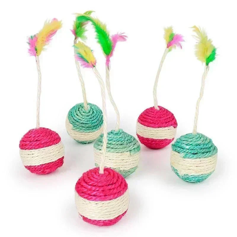 Balle en Sisal pour Chats – Jouet Interactif et Griffoir Naturel 🐱🎾