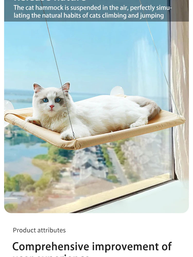 Hamac de Fenêtre pour Chats – Nid Suspendu Confortable et Respirant 🐱☁️