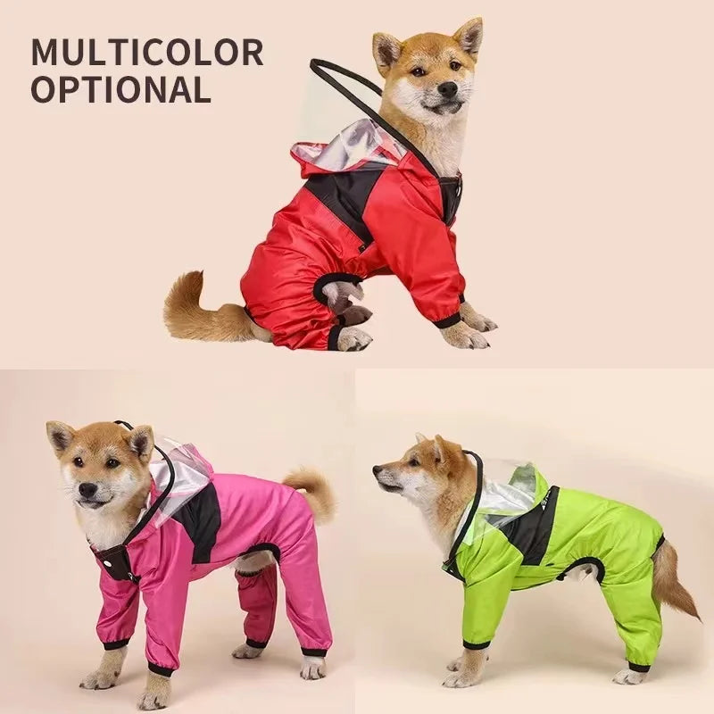 Imperméable pour Chiens – Léger, Confortable & Étanche avec Capuche Transparente