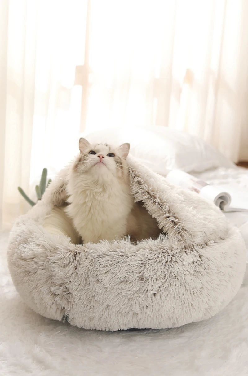 Cat Bed Pet Mattress Warm Soft Plush Pet Bed with Round Cat