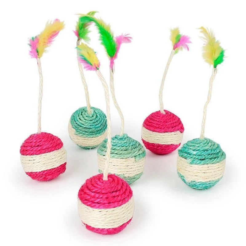Balle en Sisal pour Chats – Jouet Interactif et Griffoir Naturel 🐱🎾