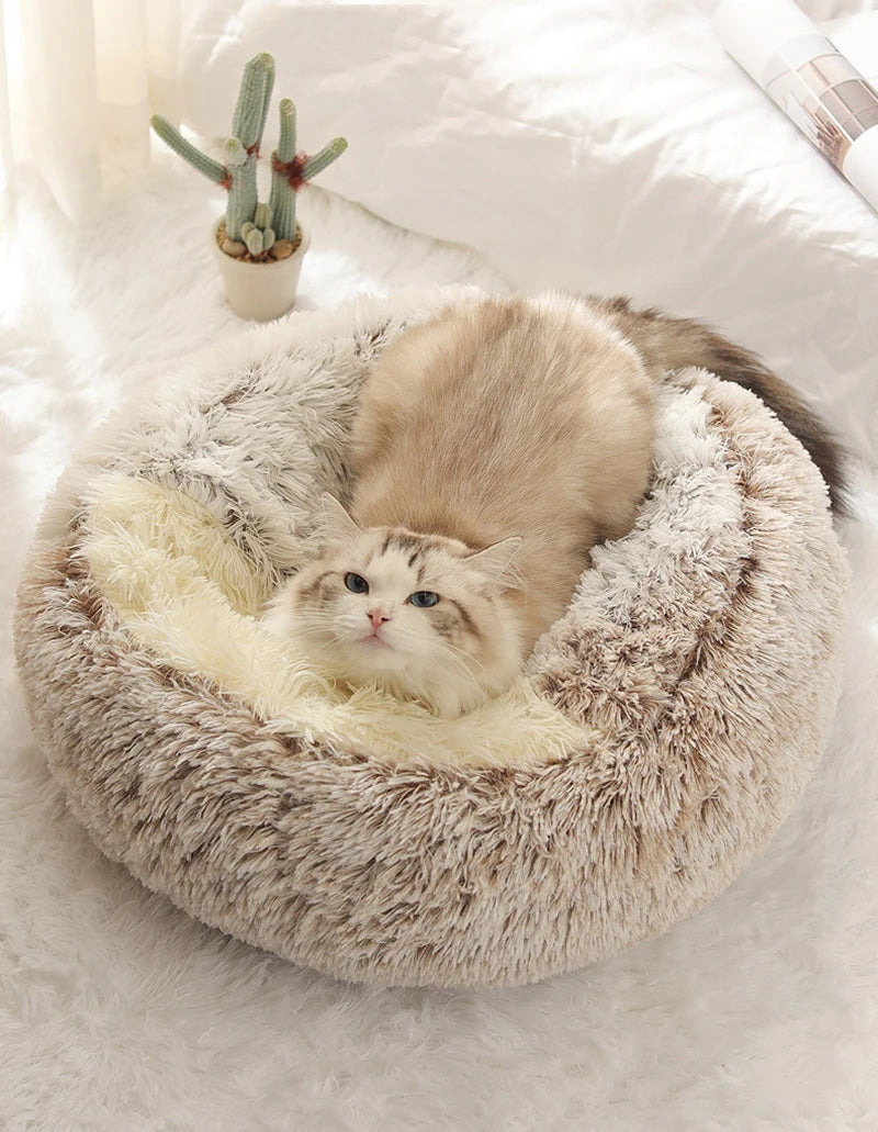 Cat Bed Pet Mattress Warm Soft Plush Pet Bed with Round Cat