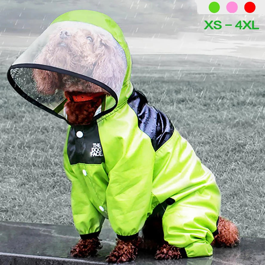 Imperméable pour Chiens – Léger, Confortable & Étanche avec Capuche Transparente