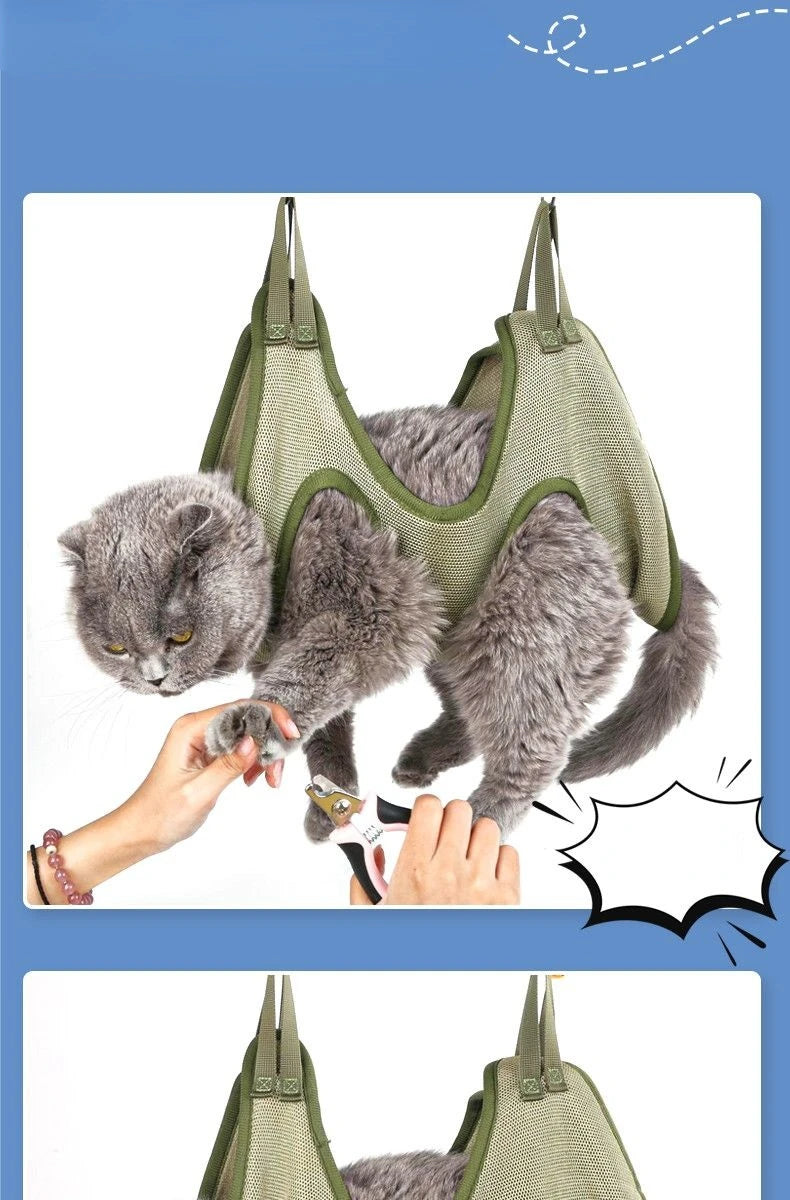 Hamac de Toilettage pour Chats et Chiens – Maintien Sécurisé, Respirant & Confortable, Idéal Coupe-Griffes & Soin