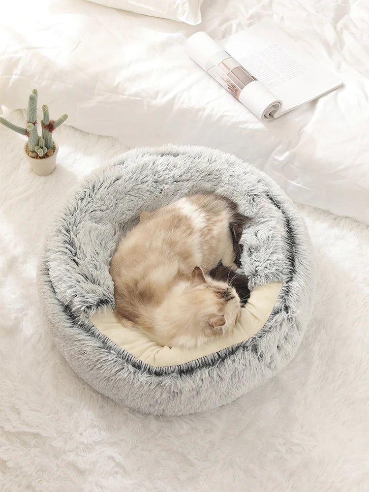 Cat Bed Pet Mattress Warm Soft Plush Pet Bed with Round Cat