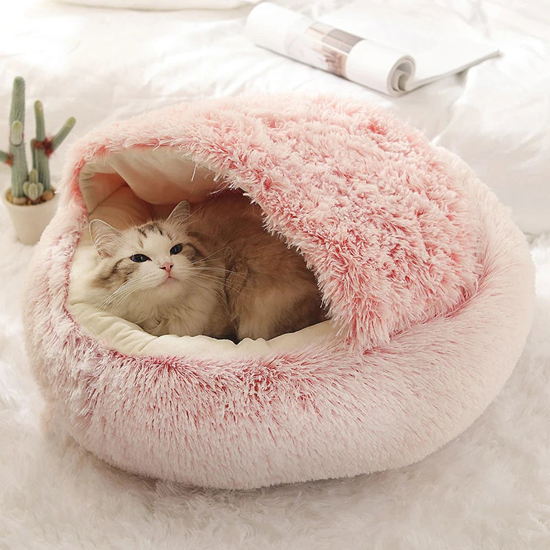 Cat Bed Pet Mattress Warm Soft Plush Pet Bed with Round Cat