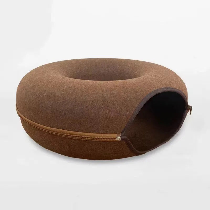 Tunnel de Jeu Interactif en Feutrine pour Chats – Maison & Entraînement Ludique 🐱