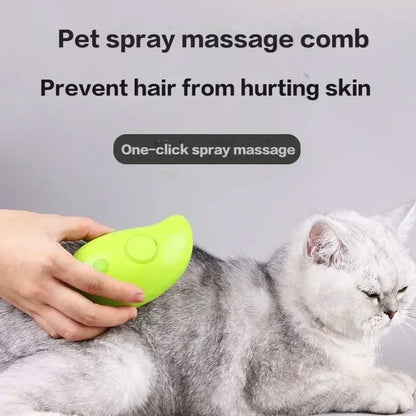 Brosse Vapeur 3-en-1 pour Chiens & Chats – Démêlage, Massage & Nettoyage des Poils