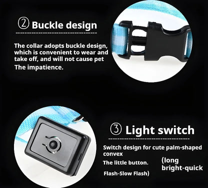 Collier Lumineux LED pour Chien – Sécurité Nocturne, Réglable & Résistant, Multi-Modes & Haute Visibilité