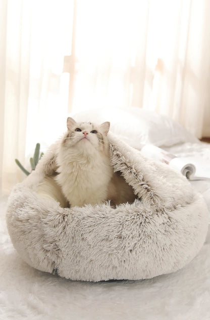 Cat Bed Pet Mattress Warm Soft Plush Pet Bed with Round Cat